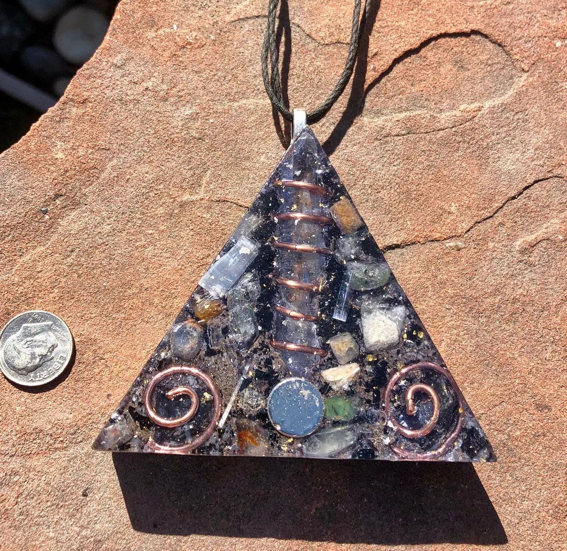 The “Large Equilateral” Orgone Amulet (3.5”x 3.5”, 3.5 oz.)- Max Aura Protection