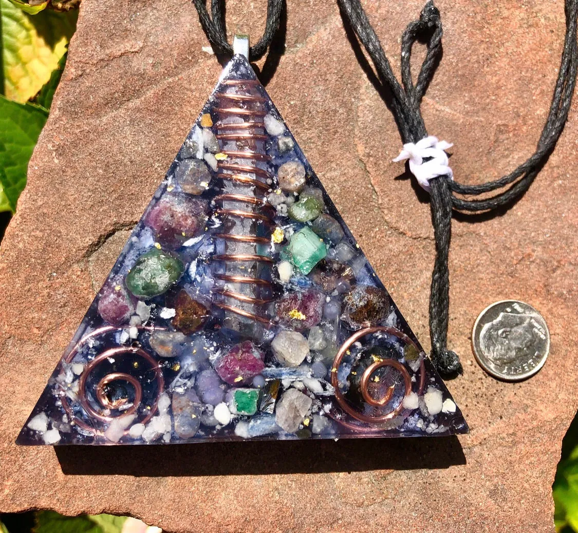 The “Large Equilateral” Orgone Amulet (3.5”x 3.5”, 3.5 oz.)- Max Aura Protection