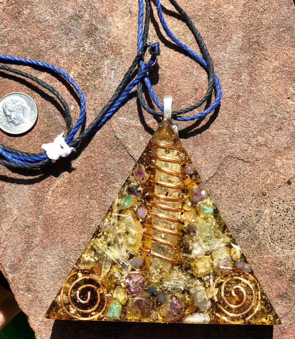 The “Large Equilateral” Orgone Amulet (3.5”x 3.5”, 3.5 oz.)- Max Aura Protection