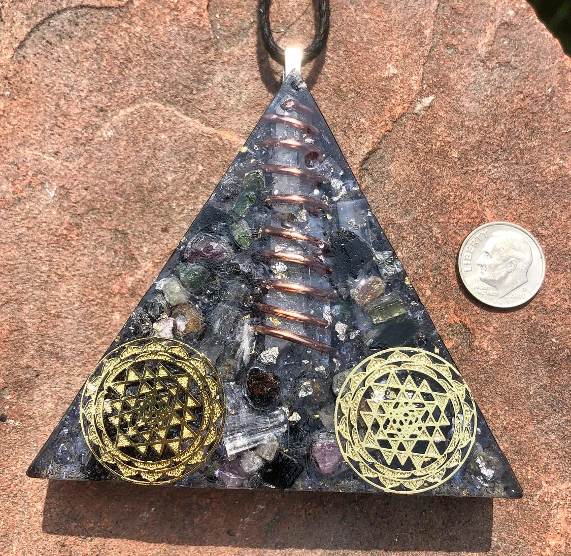 The “Large Equilateral” Orgone Amulet (3.5”x 3.5”, 3.5 oz.)- Max Aura Protection