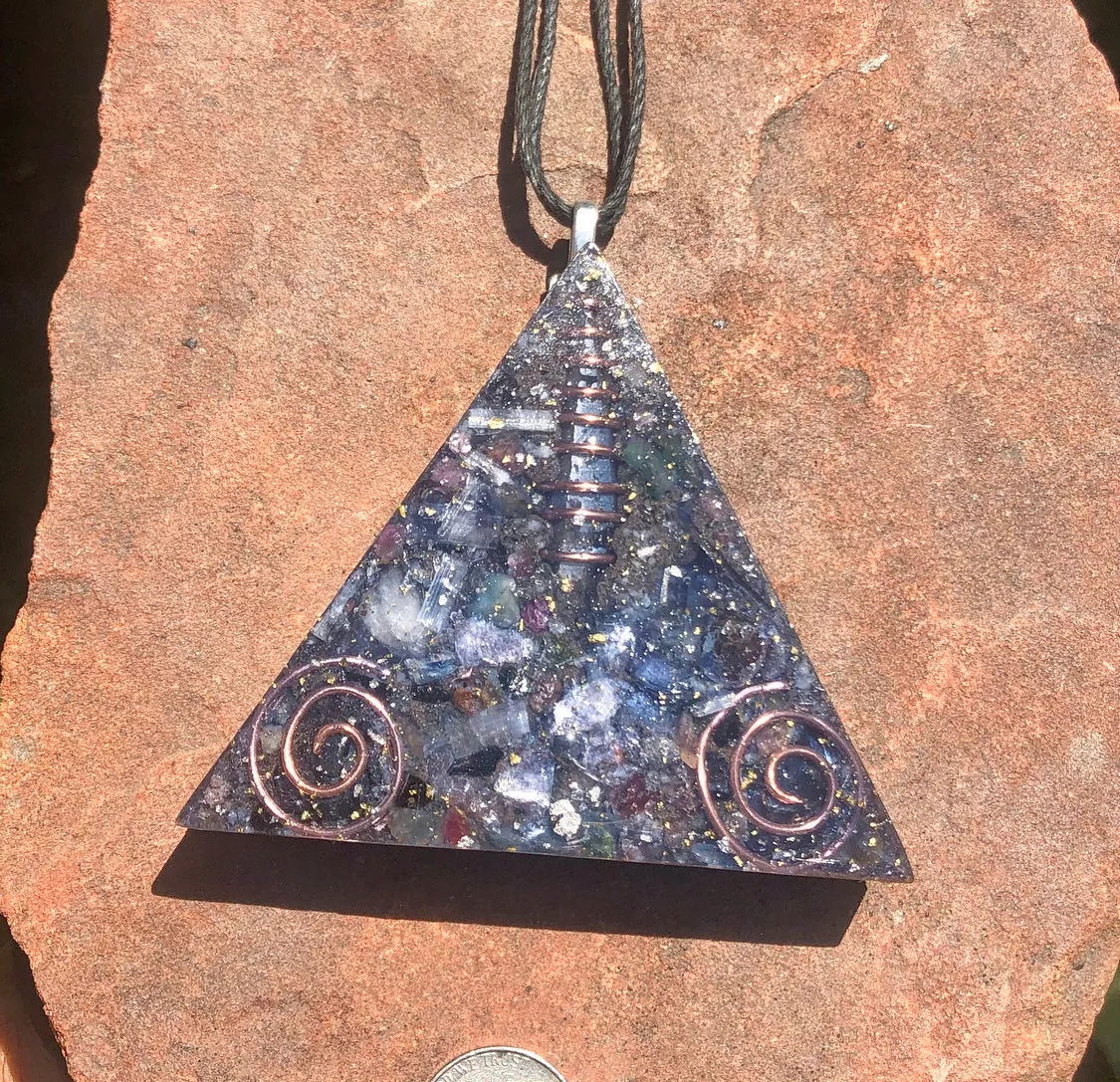 The “Large Equilateral” Orgone Amulet (3.5”x 3.5”, 3.5 oz.)- Max Aura Protection