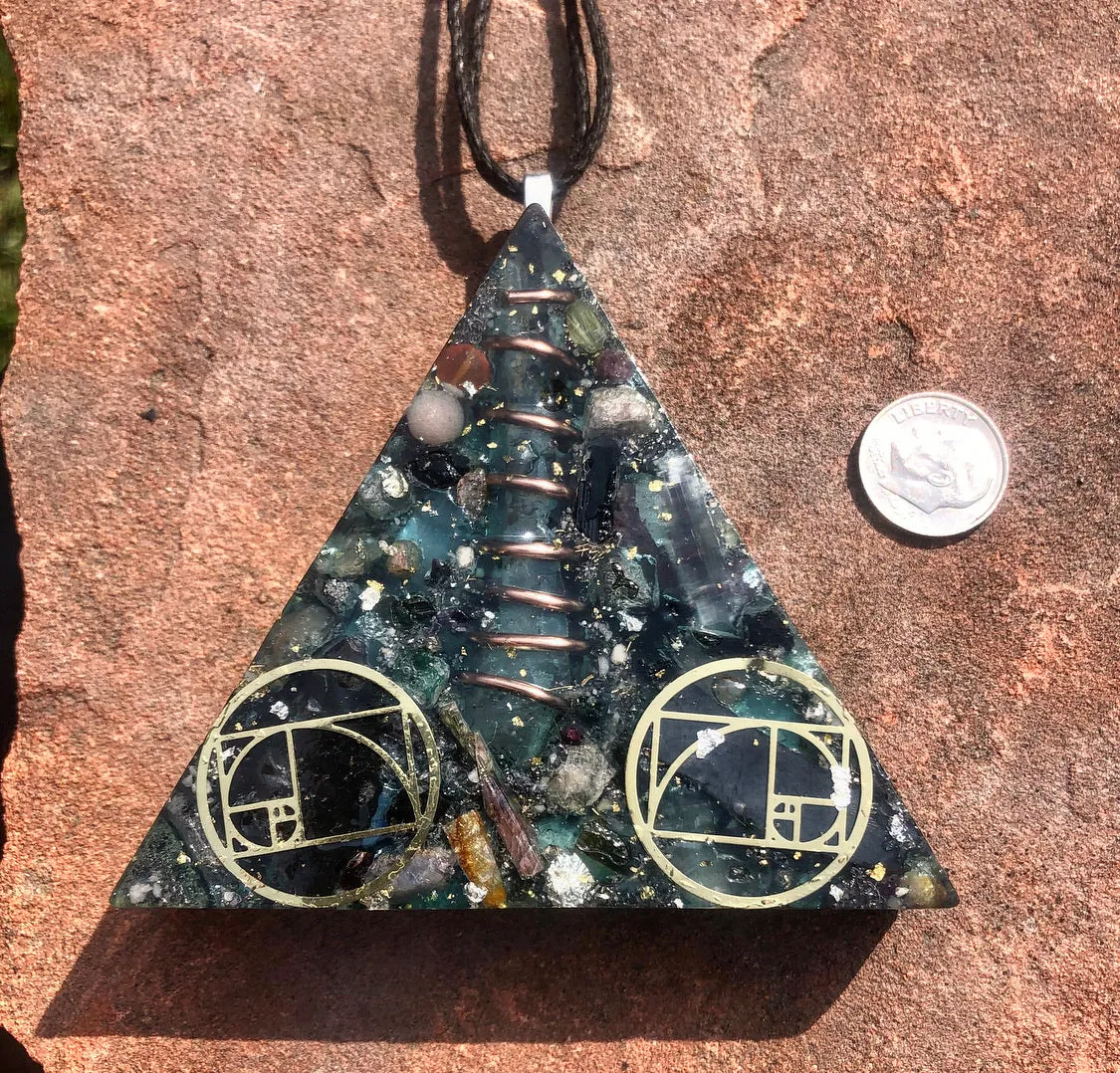 The “Large Equilateral” Orgone Amulet (3.5”x 3.5”, 3.5 oz.)- Max Aura Protection