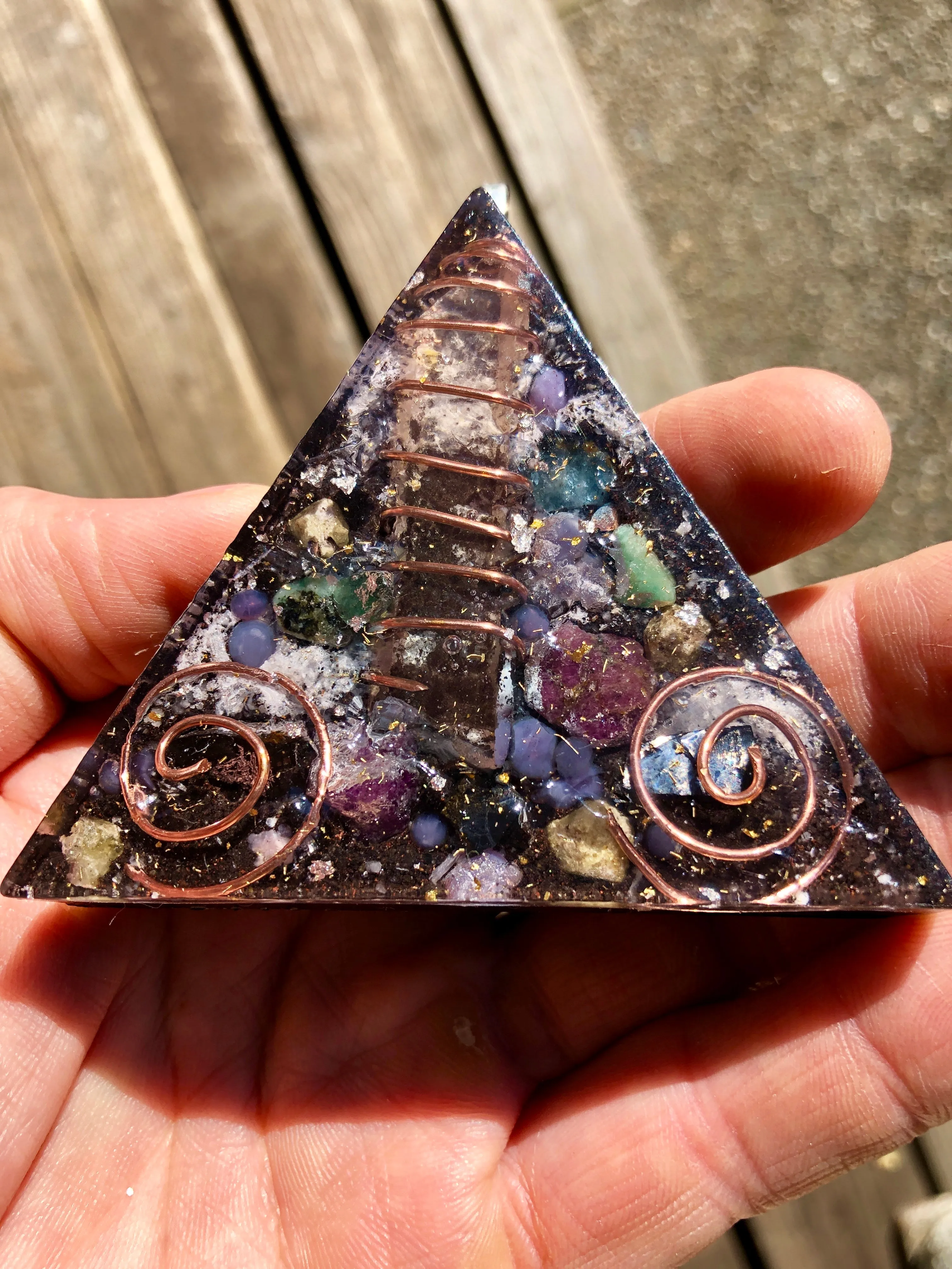 The “Large Equilateral” Orgone Amulet (3.5”x 3.5”, 3.5 oz.)- Max Aura Protection
