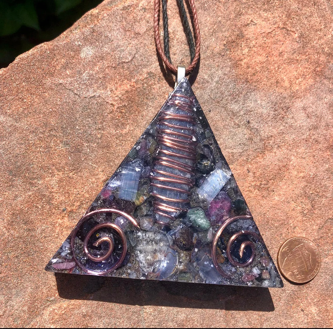 The “Large Equilateral” Orgone Amulet (3.5”x 3.5”, 3.5 oz.)- Max Aura Protection