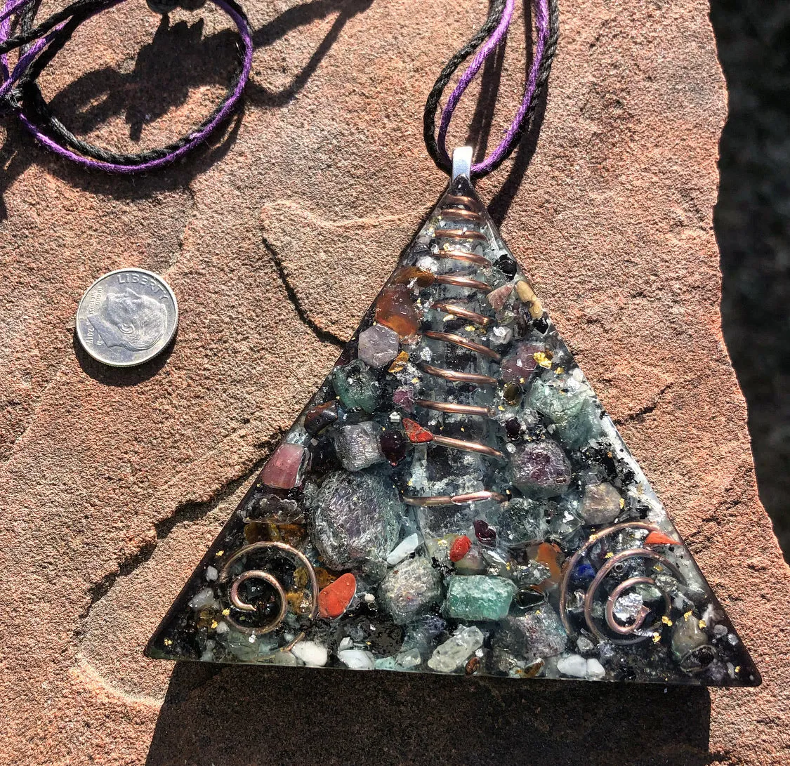 The “Large Equilateral” Orgone Amulet (3.5”x 3.5”, 3.5 oz.)- Max Aura Protection
