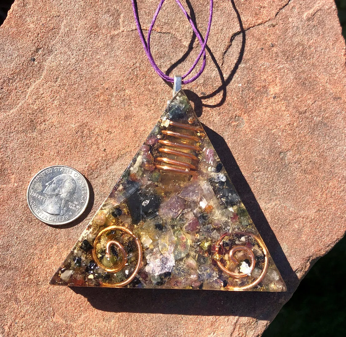 The “Large Equilateral” Orgone Amulet (3.5”x 3.5”, 3.5 oz.)- Max Aura Protection