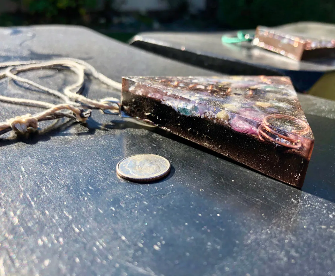 The “Large Equilateral” Orgone Amulet (3.5”x 3.5”, 3.5 oz.)- Max Aura Protection
