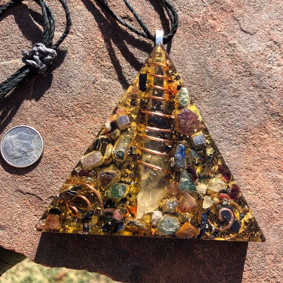 The “Large Equilateral” Orgone Amulet (3.5”x 3.5”, 3.5 oz.)- Max Aura Protection