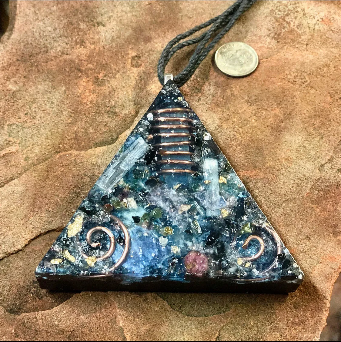 The “Large Equilateral” Orgone Amulet (3.5”x 3.5”, 3.5 oz.)- Max Aura Protection