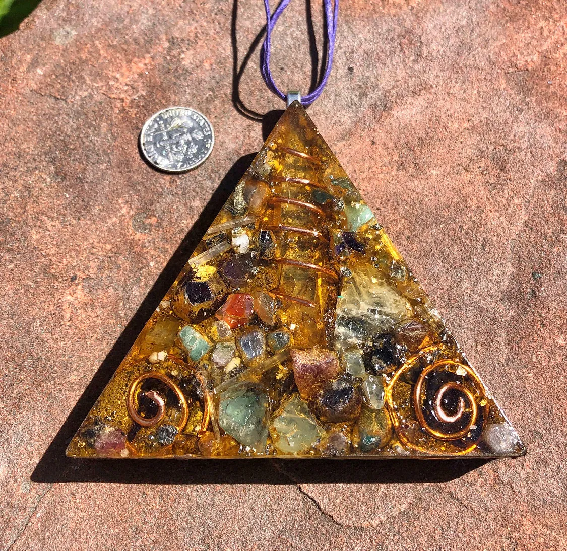 The “Large Equilateral” Orgone Amulet (3.5”x 3.5”, 3.5 oz.)- Max Aura Protection