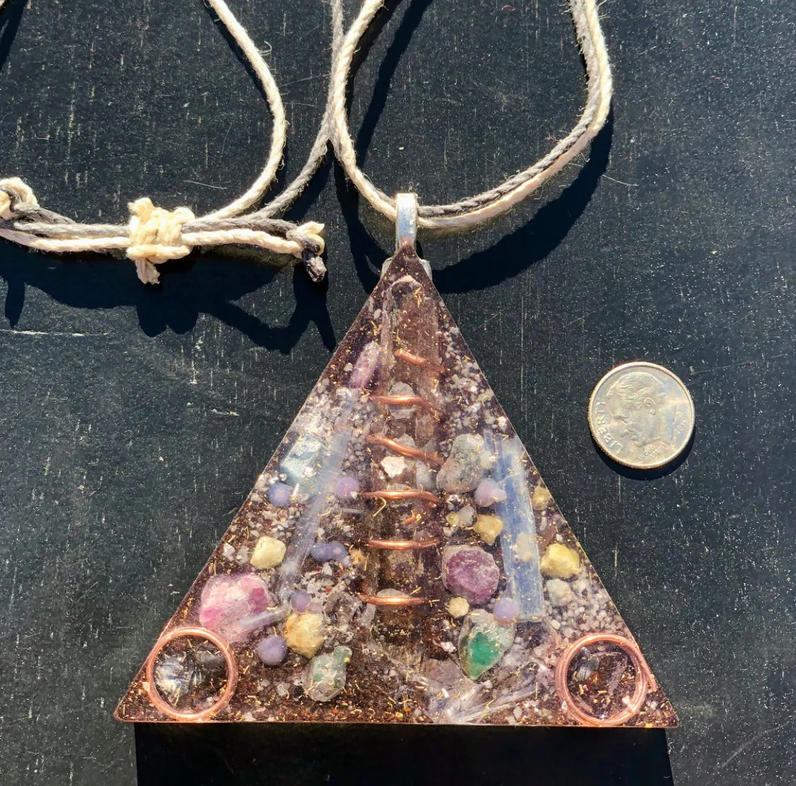 The “Large Equilateral” Orgone Amulet (3.5”x 3.5”, 3.5 oz.)- Max Aura Protection