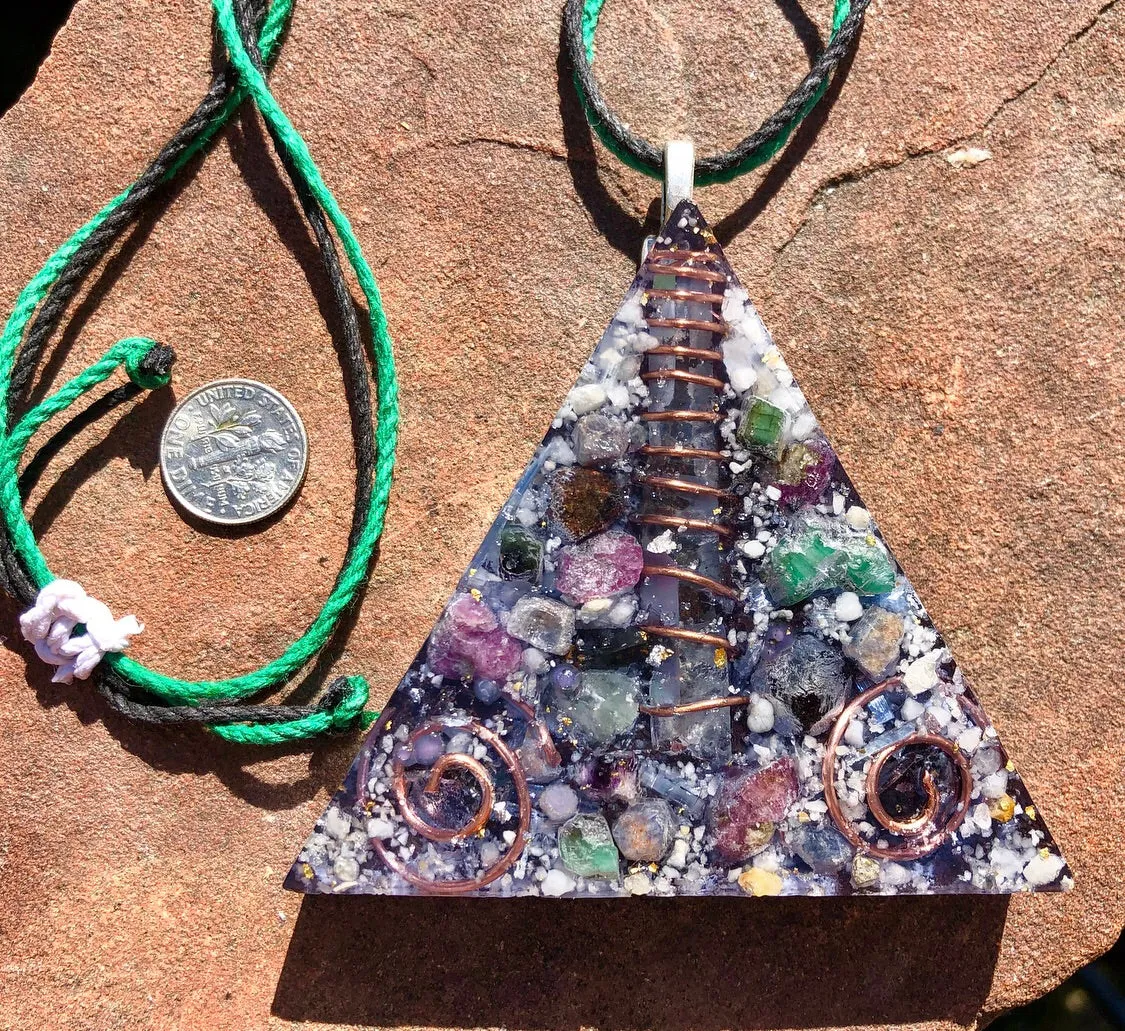 The “Large Equilateral” Orgone Amulet (3.5”x 3.5”, 3.5 oz.)- Max Aura Protection