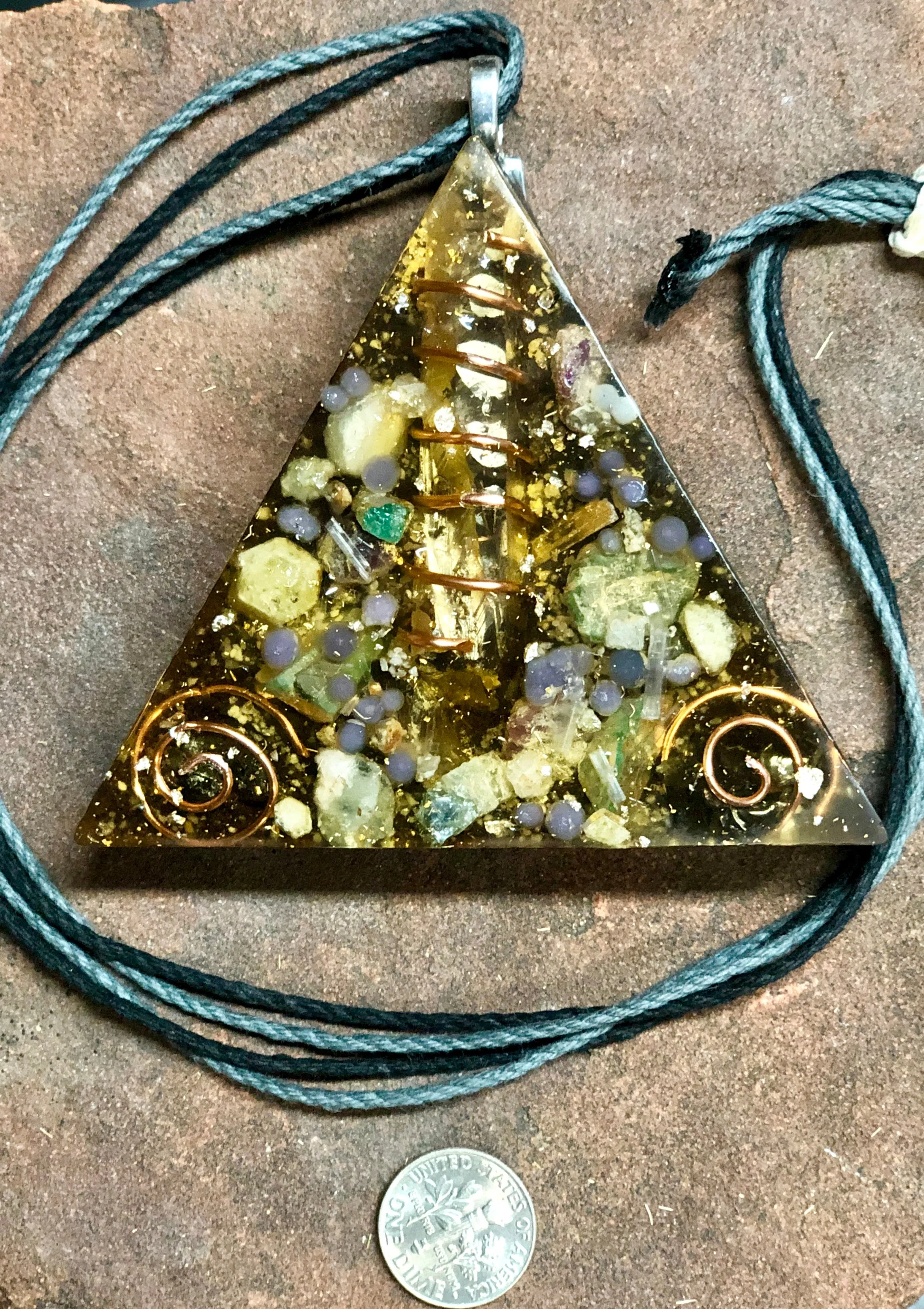 The “Large Equilateral” Orgone Amulet (3.5”x 3.5”, 3.5 oz.)- Max Aura Protection