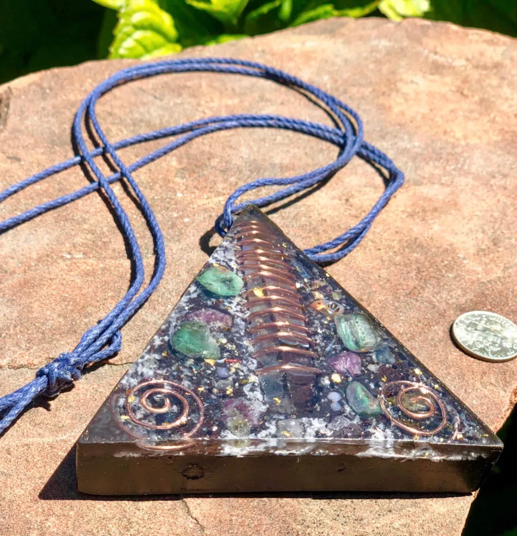 The “Large Equilateral” Orgone Amulet (3.5”x 3.5”, 3.5 oz.)- Max Aura Protection