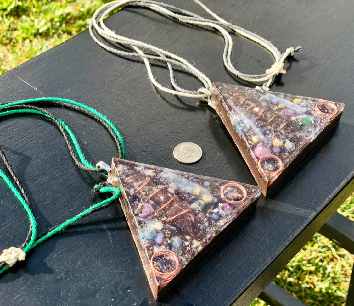 The “Large Equilateral” Orgone Amulet (3.5”x 3.5”, 3.5 oz.)- Max Aura Protection