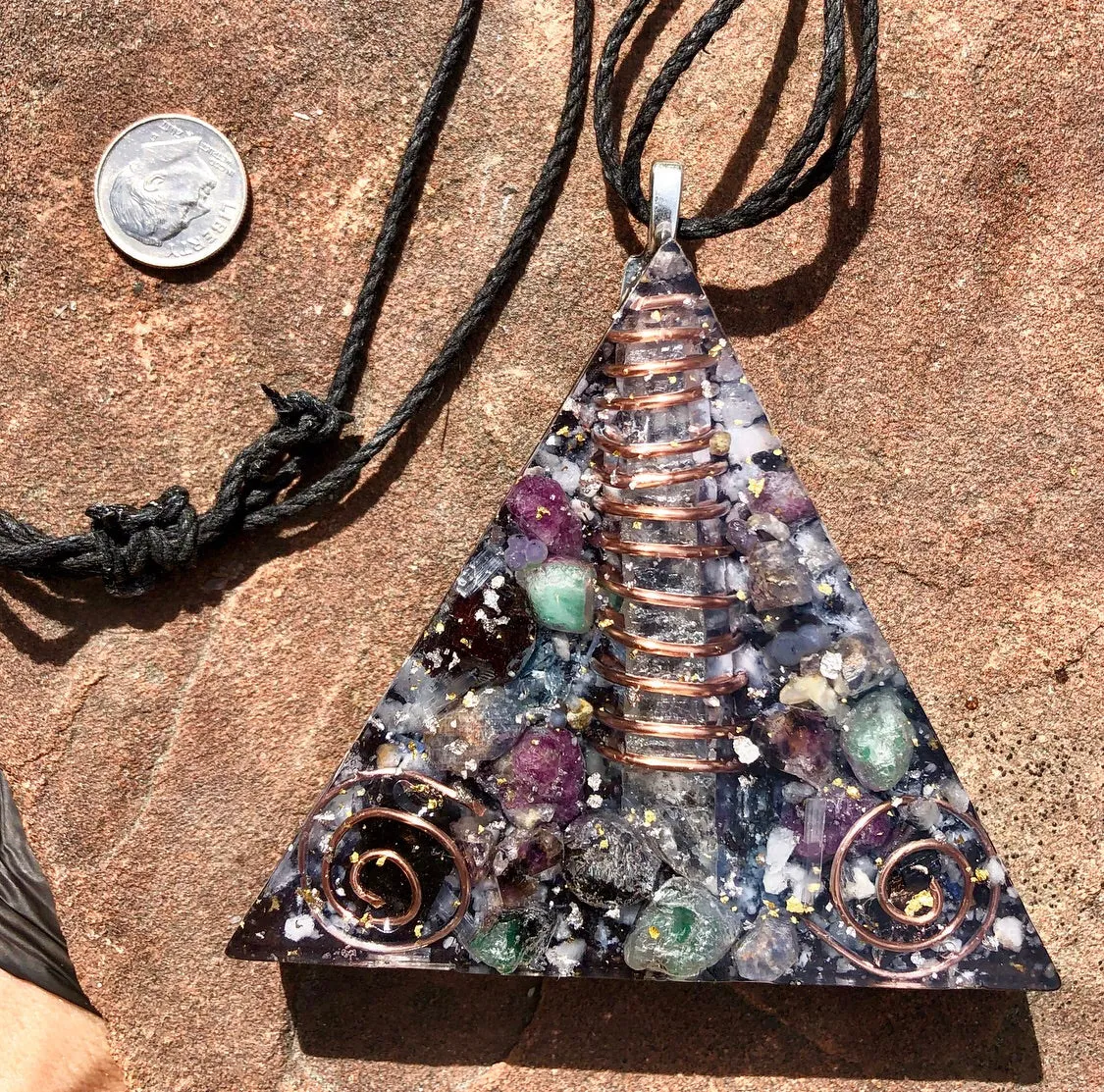 The “Large Equilateral” Orgone Amulet (3.5”x 3.5”, 3.5 oz.)- Max Aura Protection