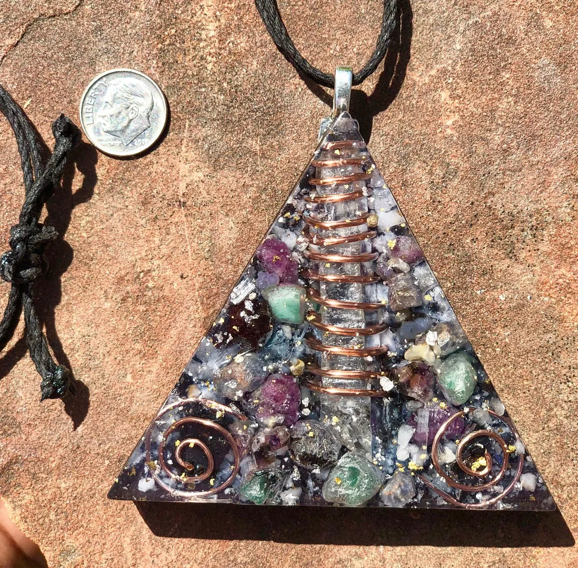 The “Large Equilateral” Orgone Amulet (3.5”x 3.5”, 3.5 oz.)- Max Aura Protection