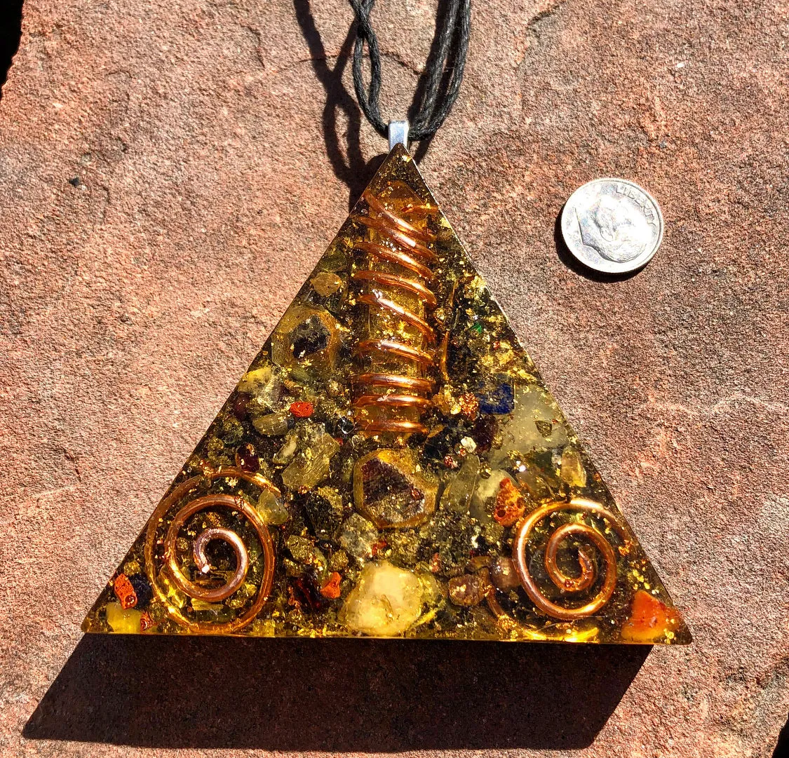 The “Large Equilateral” Orgone Amulet (3.5”x 3.5”, 3.5 oz.)- Max Aura Protection