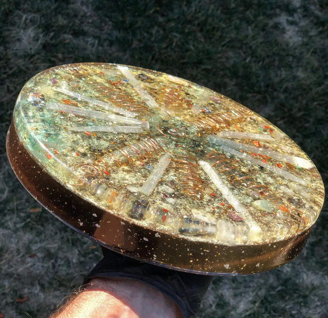 The "Medicine Wheel" Charging Plate- 6 lbs, for food, water, plants, crystals, electronics, summoning rain, etc.