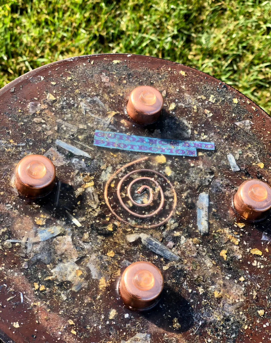 The "Medicine Wheel" Charging Plate- 6 lbs, for food, water, plants, crystals, electronics, summoning rain, etc.