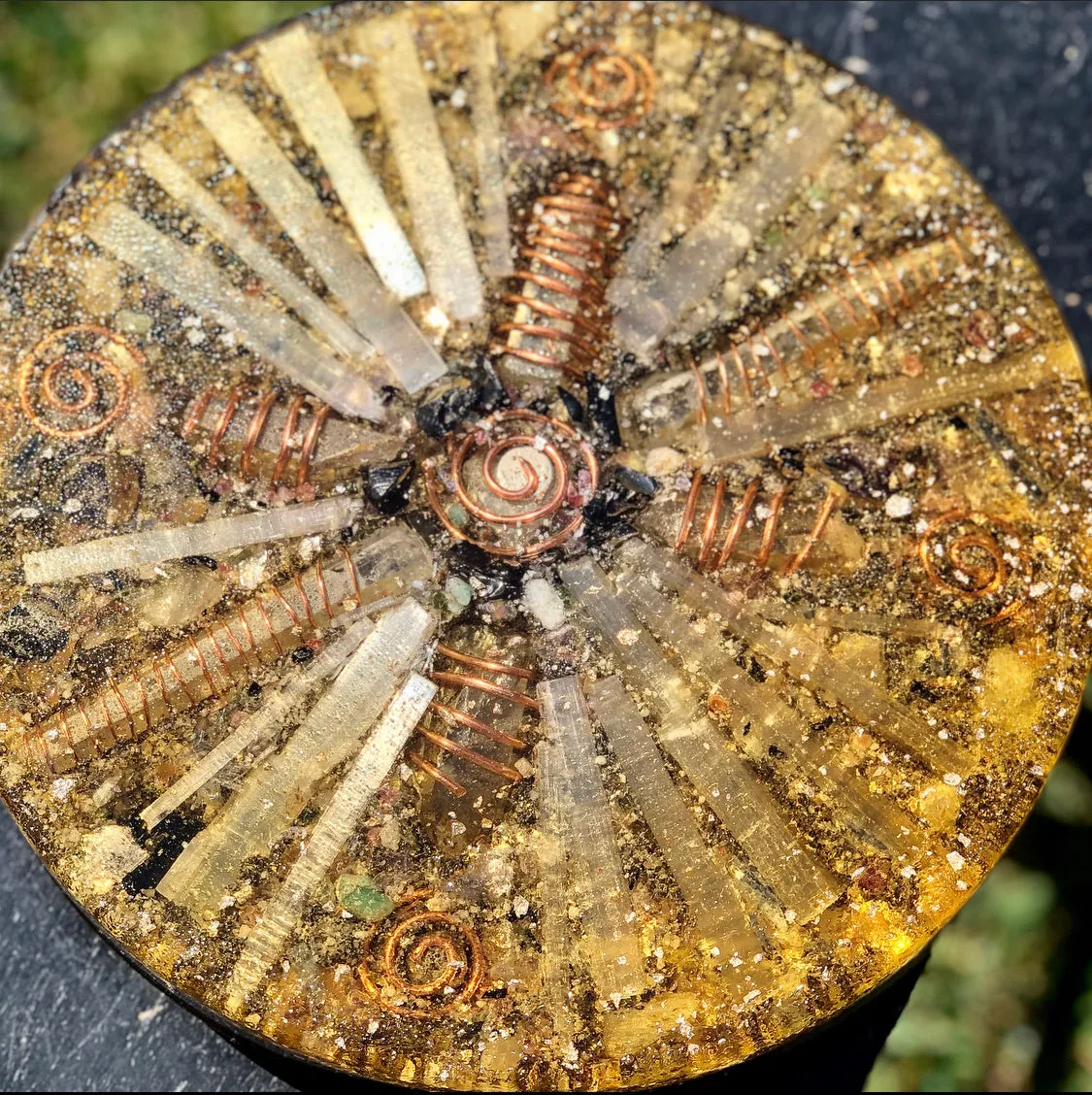The "Medicine Wheel" Charging Plate- 6 lbs, for food, water, plants, crystals, electronics, summoning rain, etc.