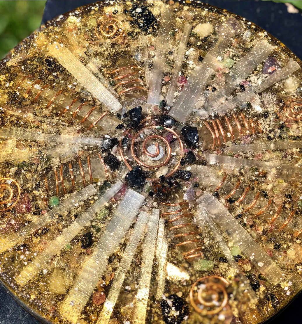 The "Medicine Wheel" Charging Plate- 6 lbs, for food, water, plants, crystals, electronics, summoning rain, etc.