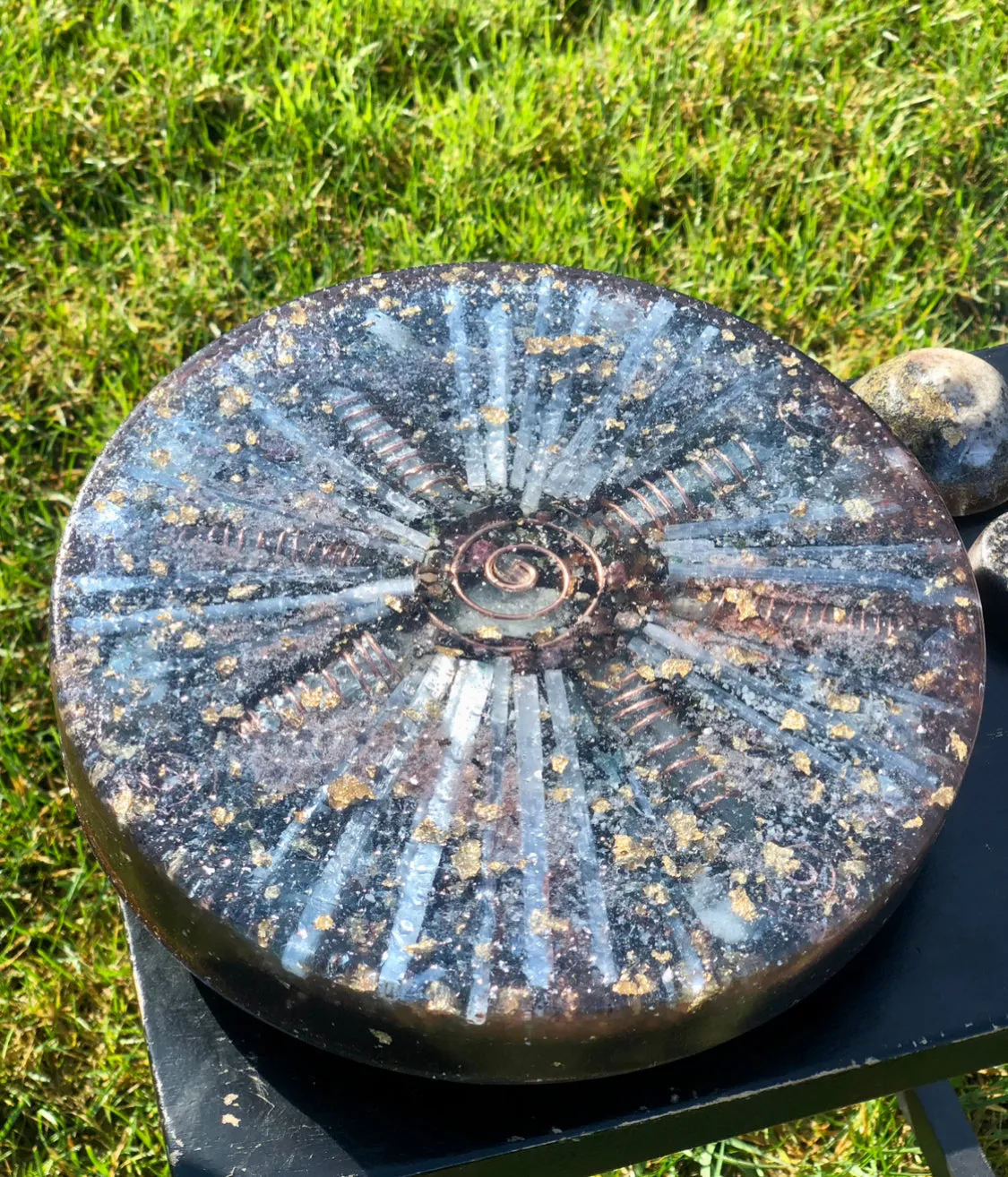 The "Medicine Wheel" Charging Plate- 6 lbs, for food, water, plants, crystals, electronics, summoning rain, etc.