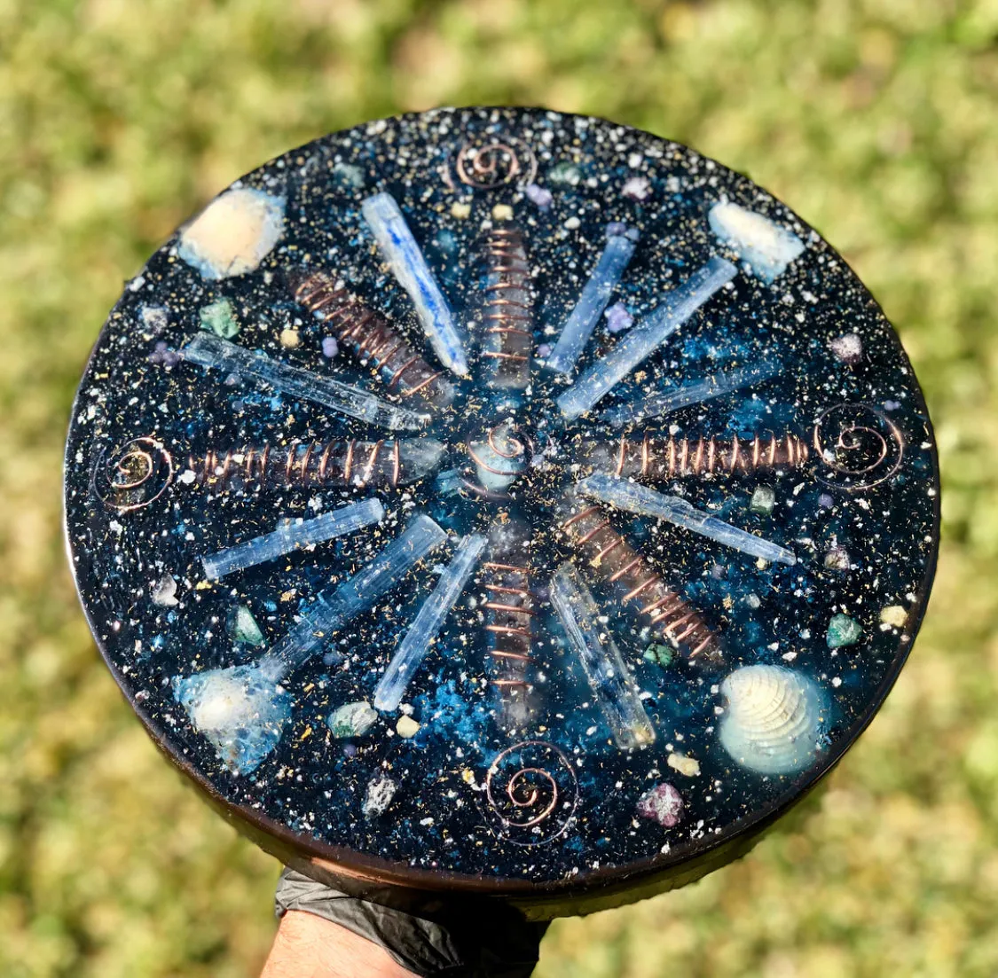 The "Medicine Wheel" Charging Plate- 6 lbs, for food, water, plants, crystals, electronics, summoning rain, etc.