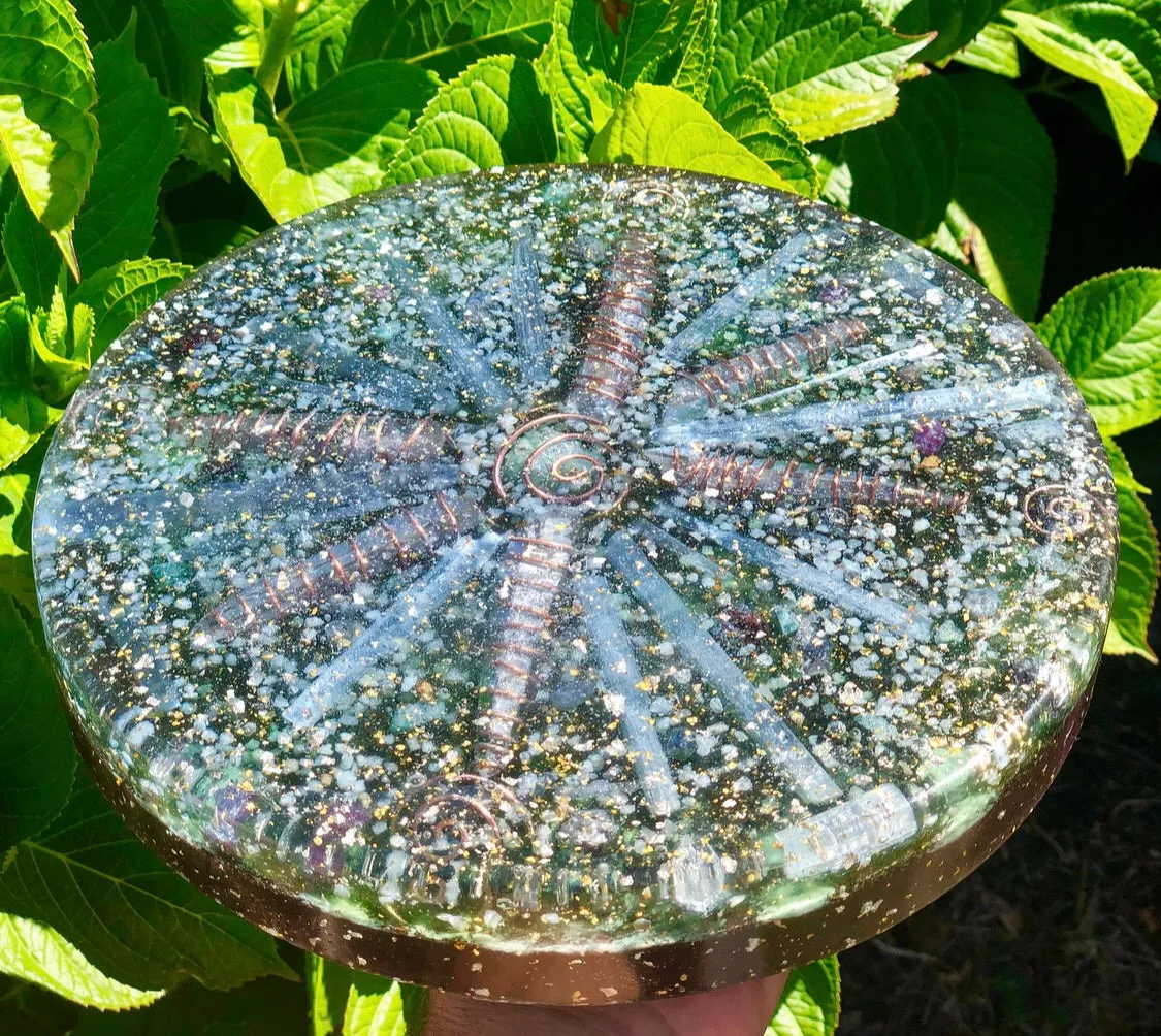 The "Medicine Wheel" Charging Plate- 6 lbs, for food, water, plants, crystals, electronics, summoning rain, etc.