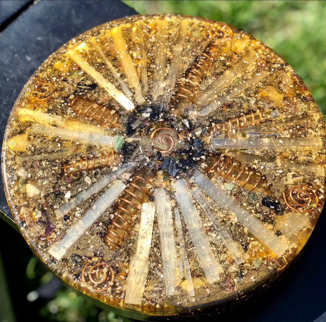 The "Medicine Wheel" Charging Plate- 6 lbs, for food, water, plants, crystals, electronics, summoning rain, etc.