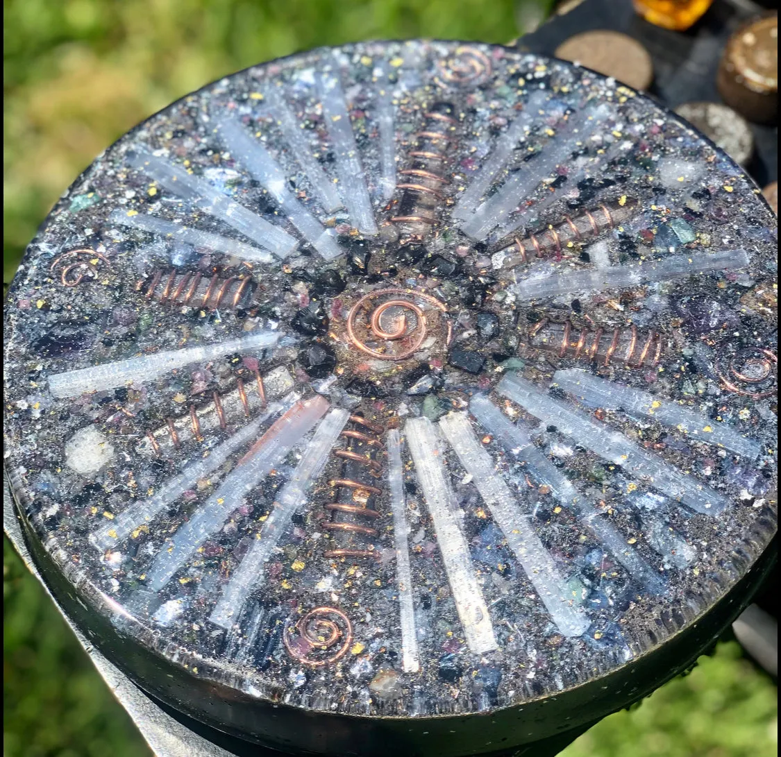 The "Medicine Wheel" Charging Plate- 6 lbs, for food, water, plants, crystals, electronics, summoning rain, etc.
