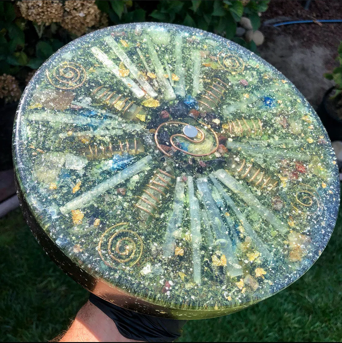 The "Medicine Wheel" Charging Plate- 6 lbs, for food, water, plants, crystals, electronics, summoning rain, etc.
