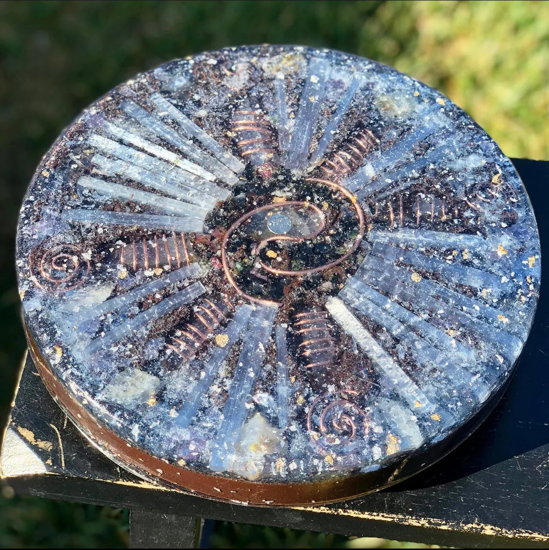 The "Medicine Wheel" Charging Plate- 6 lbs, for food, water, plants, crystals, electronics, summoning rain, etc.