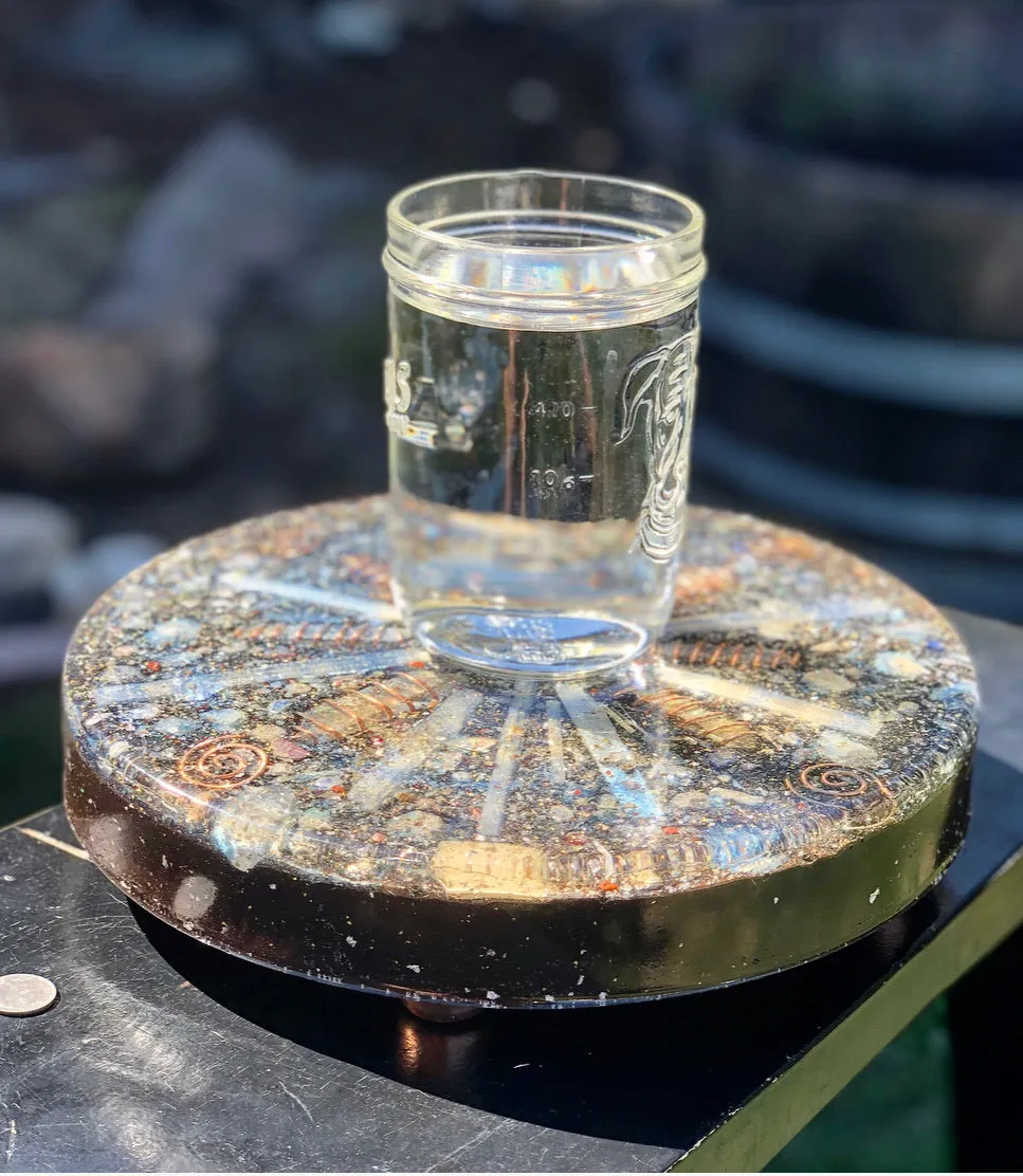 The "Medicine Wheel" Charging Plate- 6 lbs, for food, water, plants, crystals, electronics, summoning rain, etc.