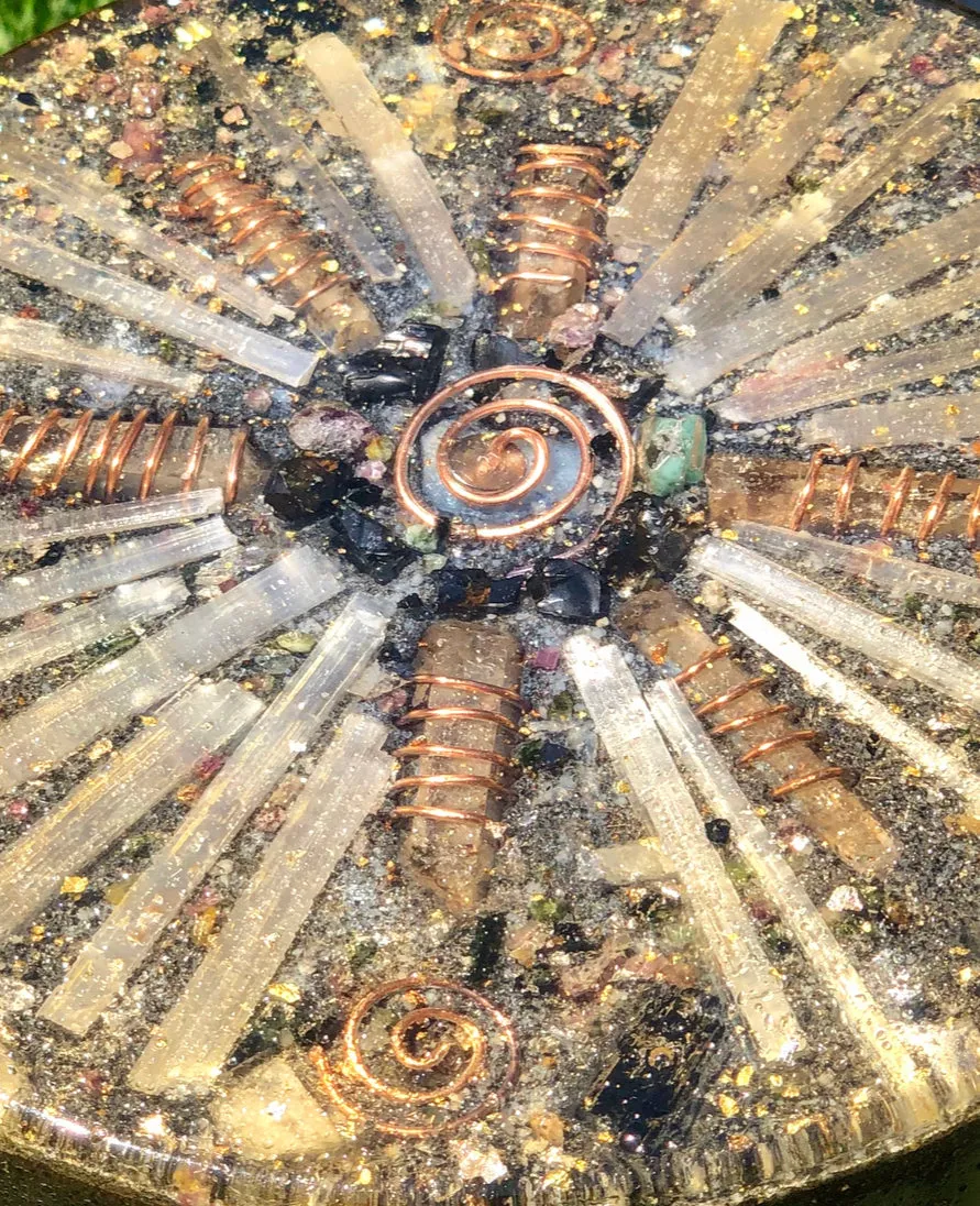 The "Medicine Wheel" Charging Plate- 6 lbs, for food, water, plants, crystals, electronics, summoning rain, etc.