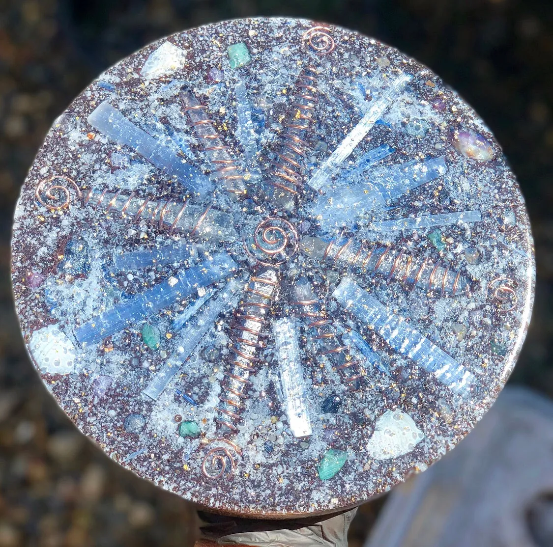 The "Medicine Wheel" Charging Plate- 6 lbs, for food, water, plants, crystals, electronics, summoning rain, etc.