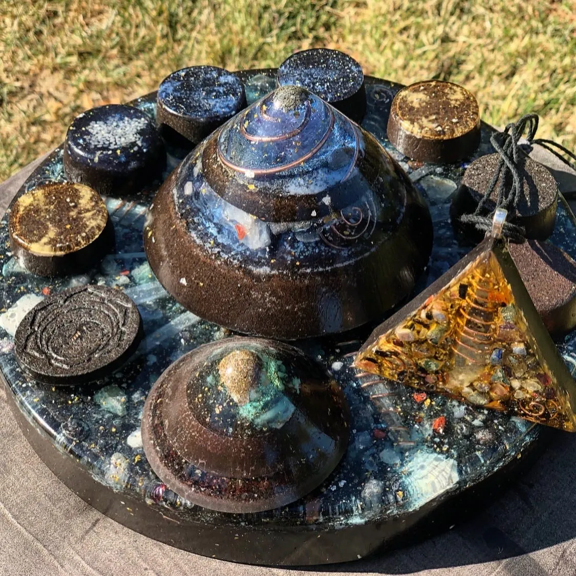 The "Medicine Wheel" Charging Plate- 6 lbs, for food, water, plants, crystals, electronics, summoning rain, etc.