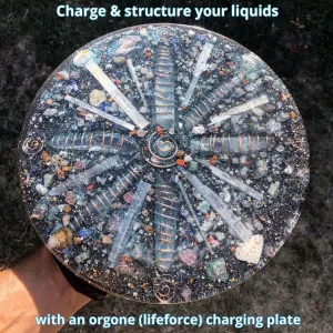 The "Medicine Wheel" Charging Plate- 6 lbs, for food, water, plants, crystals, electronics, summoning rain, etc.