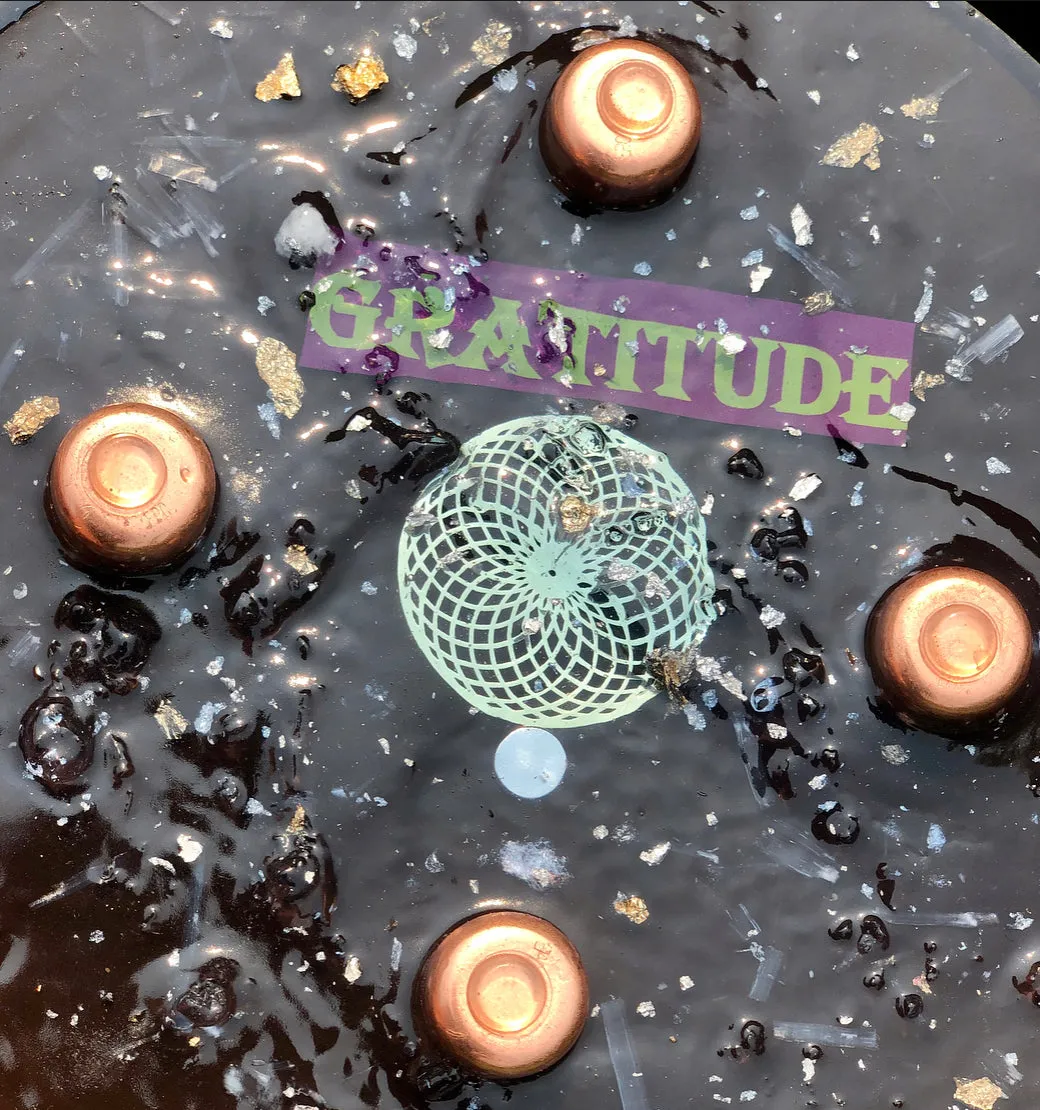 The "Medicine Wheel" Charging Plate- 6 lbs, for food, water, plants, crystals, electronics, summoning rain, etc.