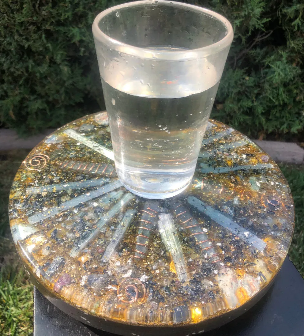 The "Medicine Wheel" Charging Plate- 6 lbs, for food, water, plants, crystals, electronics, summoning rain, etc.