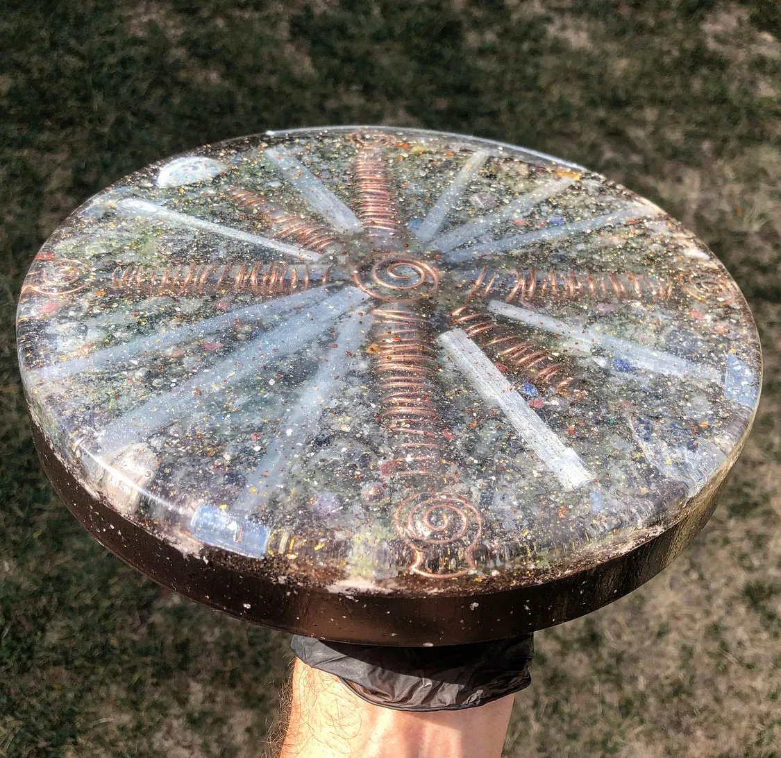 The "Medicine Wheel" Charging Plate- 6 lbs, for food, water, plants, crystals, electronics, summoning rain, etc.