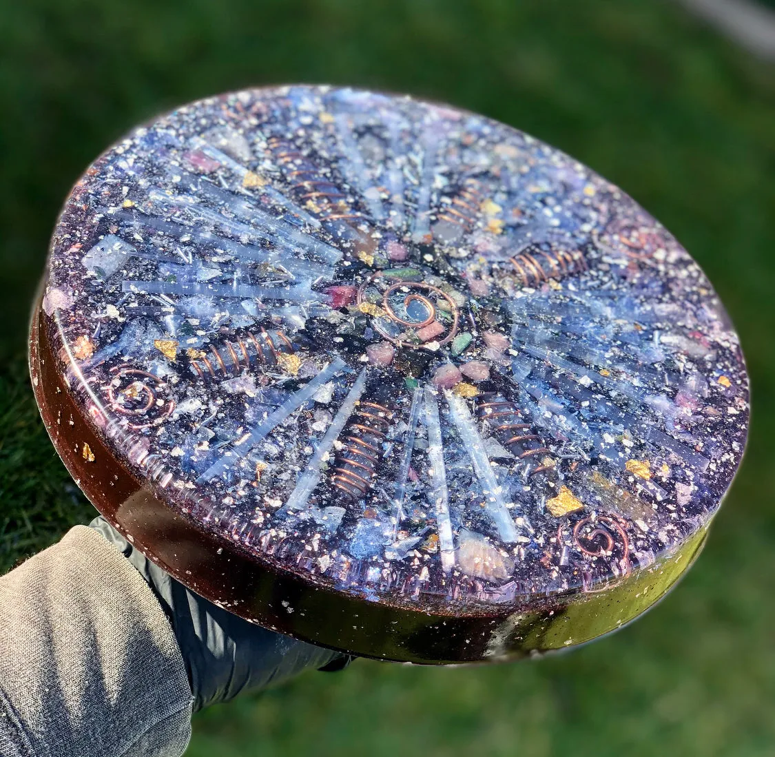 The "Medicine Wheel" Charging Plate- 6 lbs, for food, water, plants, crystals, electronics, summoning rain, etc.