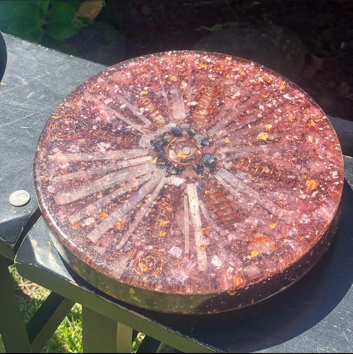 The "Medicine Wheel" Charging Plate- 6 lbs, for food, water, plants, crystals, electronics, summoning rain, etc.