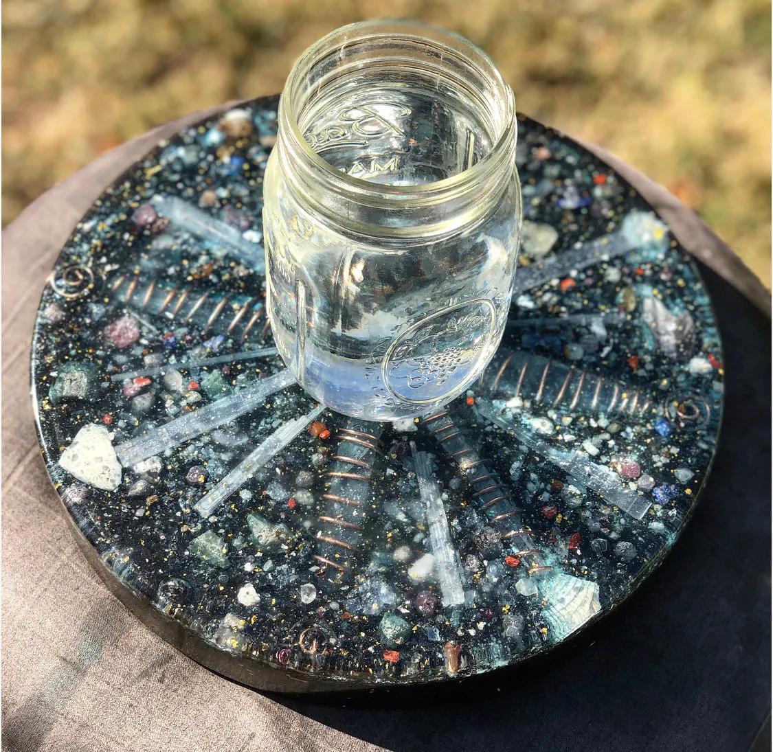 The "Medicine Wheel" Charging Plate- 6 lbs, for food, water, plants, crystals, electronics, summoning rain, etc.