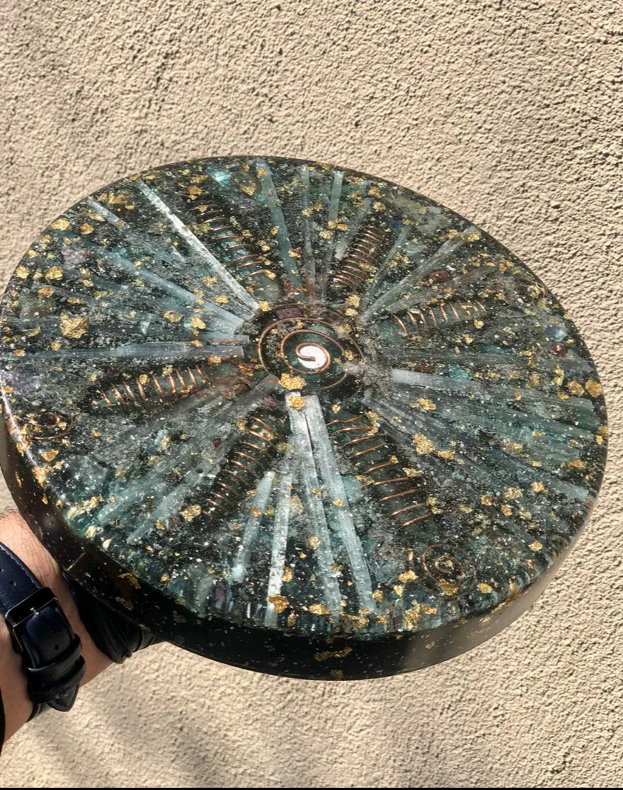 The "Medicine Wheel" Charging Plate- 6 lbs, for food, water, plants, crystals, electronics, summoning rain, etc.