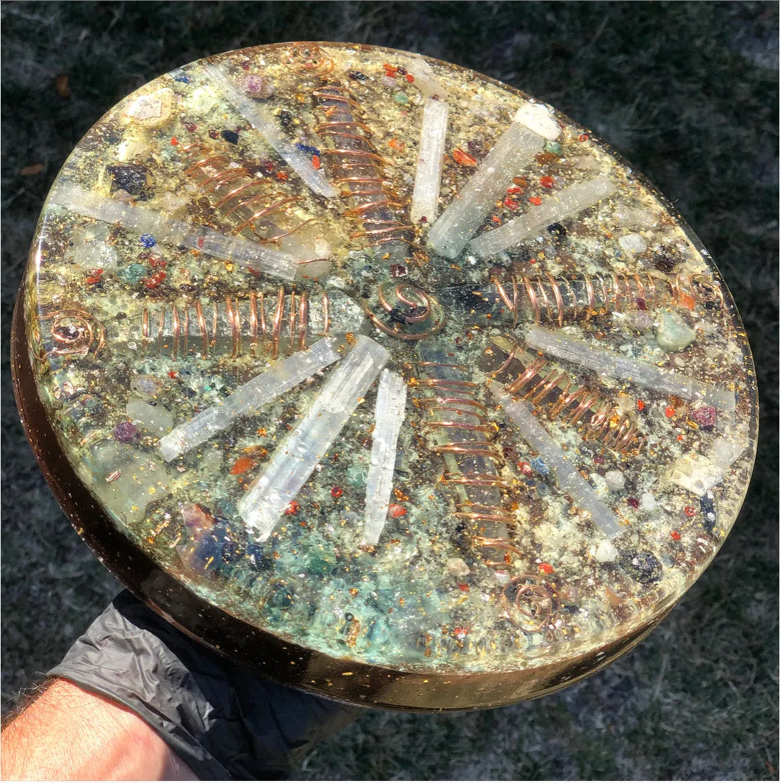 The "Medicine Wheel" Charging Plate- 6 lbs, for food, water, plants, crystals, electronics, summoning rain, etc.