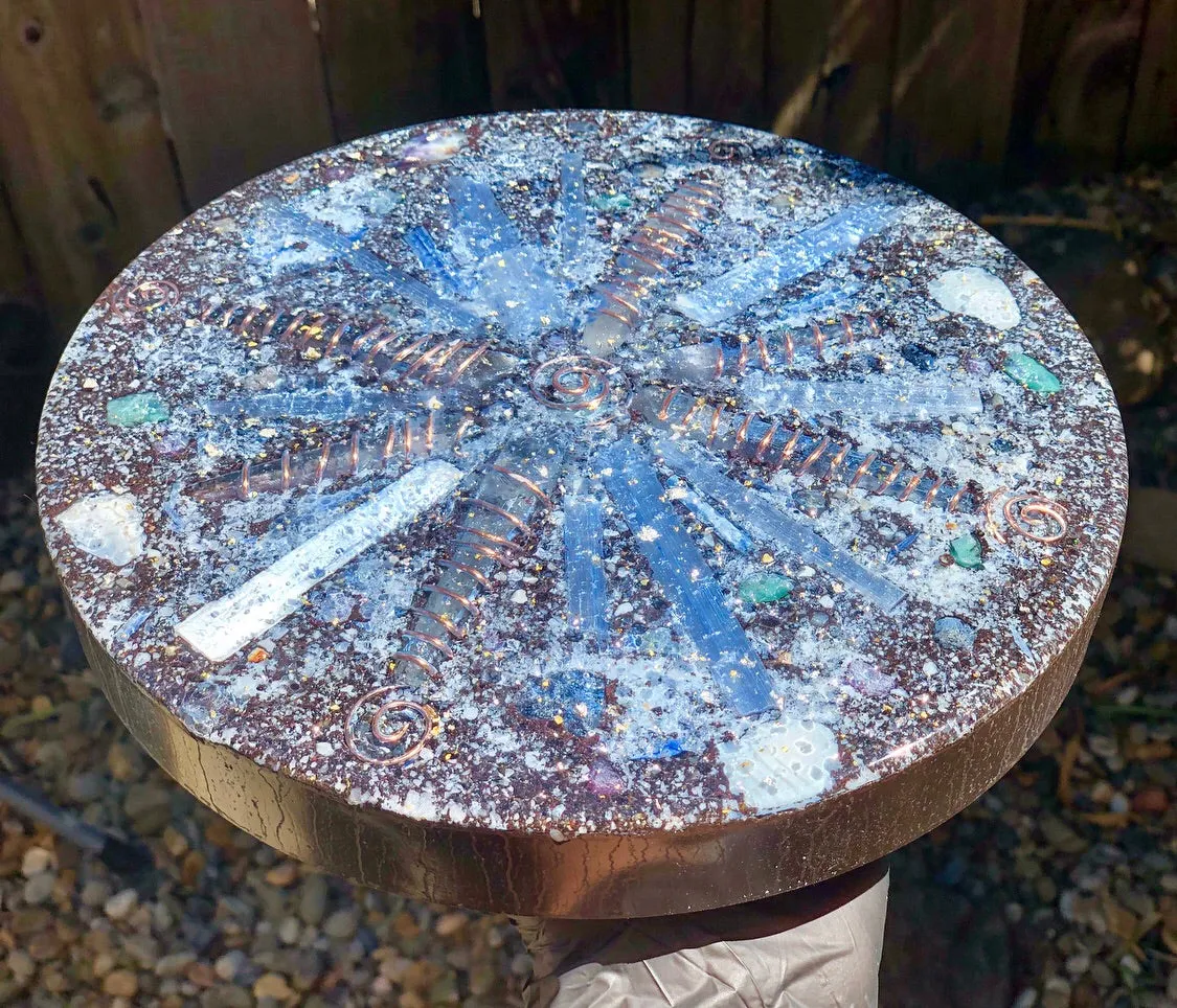 The "Medicine Wheel" Charging Plate- 6 lbs, for food, water, plants, crystals, electronics, summoning rain, etc.