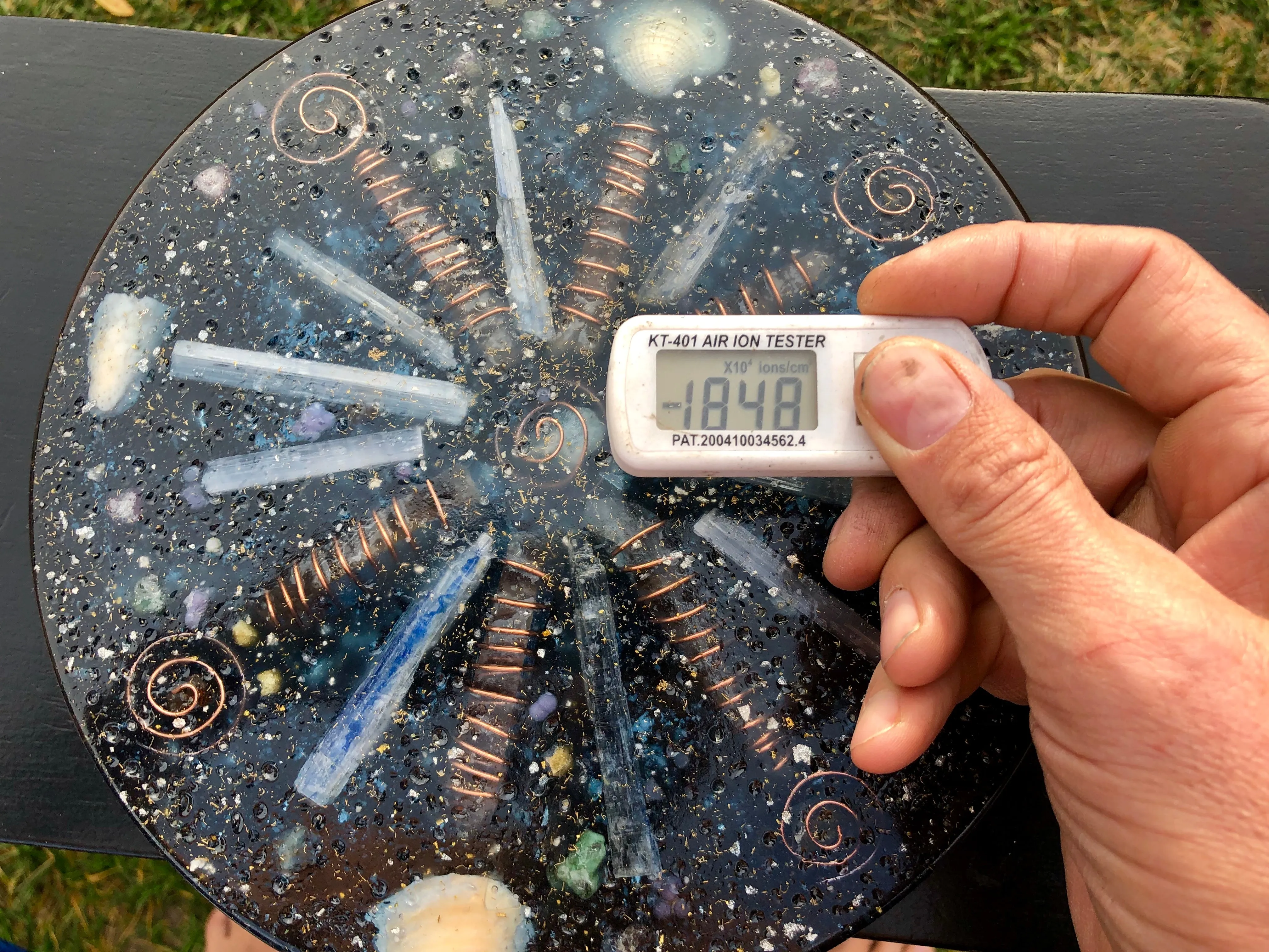 The "Medicine Wheel" Charging Plate- 6 lbs, for food, water, plants, crystals, electronics, summoning rain, etc.