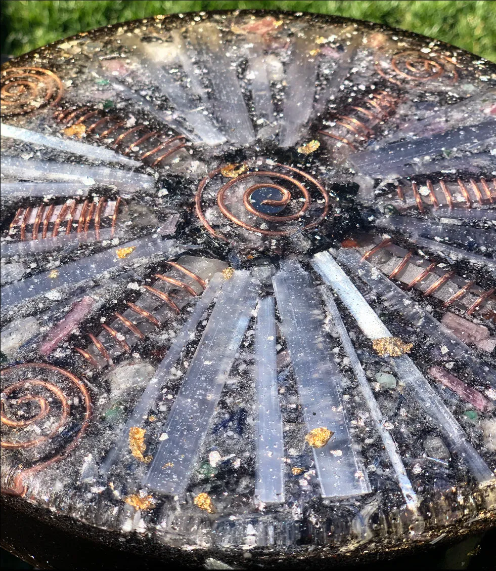 The "Medicine Wheel" Charging Plate- 6 lbs, for food, water, plants, crystals, electronics, summoning rain, etc.