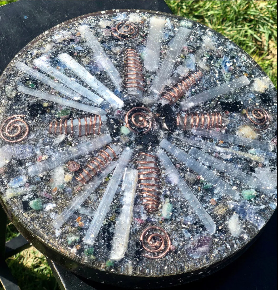 The "Medicine Wheel" Charging Plate- 6 lbs, for food, water, plants, crystals, electronics, summoning rain, etc.